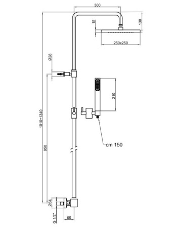 Душевая система Webert Azeta AA980507015PVC Хром фото