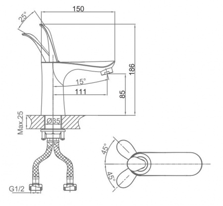 Смеситель для раковины D&K Venice Baciano DA1032156 фото