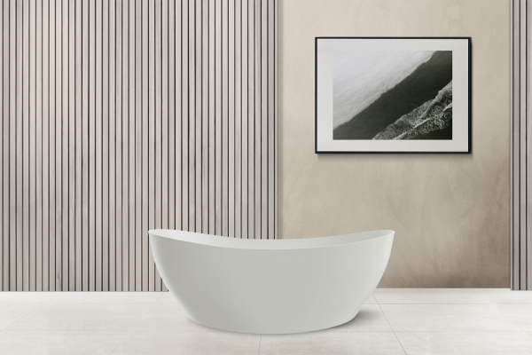 Ванна из искусственого камня Abber Stein AS9615 180x85 белая матовая фото