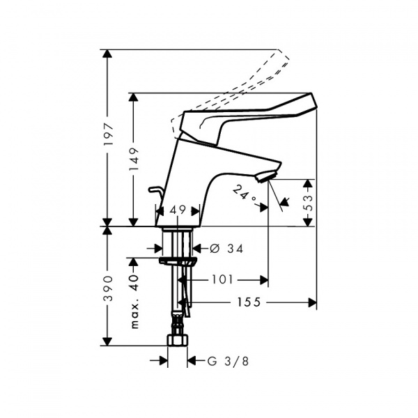 Смеситель для раковины Hansgrohe Focus 31910000 фото
