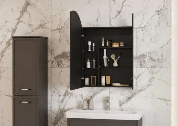 Зеркальный шкаф Акватон Санта-Барбара 80 1A286502CB820 графит фото