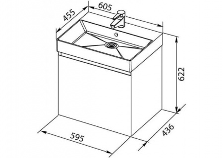 Тумба с раковиной Aquanet Йорк 60 00212591 фото