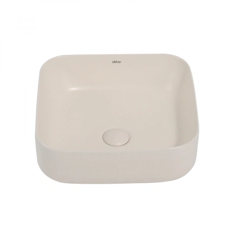 Накладная раковина Abber Rechteck AC2211MBE 38x38 бежевая матовая фото