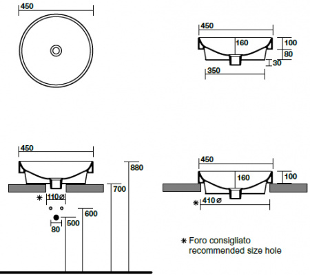 Накладная раковина - чаша Kerasan Cento 3557bi фото