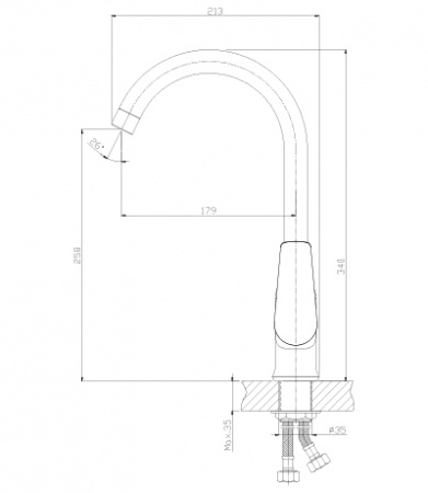 Смеситель для кухни Rossinka S S35-24 фото