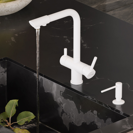 Смеситель для кухни под фильтр WasserKRAFT A8357 белый матовый фото