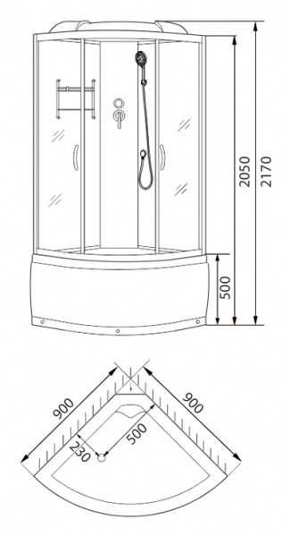 Душевая кабина Luxus T10 фото