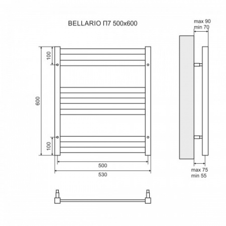 Полотенцесушитель водяной Lemark Bellario LM68607 50х60 фото