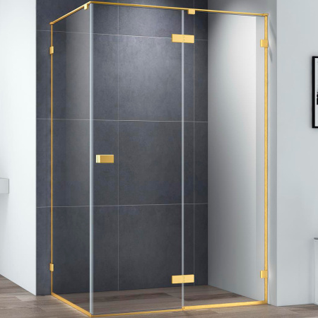 Душевой уголок Cezares Bellagio BELLAGIO-AH-1-120/90-C-BORO брашированное золото фото