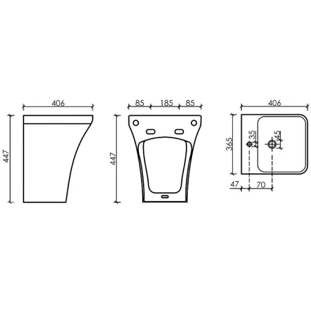Раковина моноблок Ceramicanova Dion CN6067 белая фото