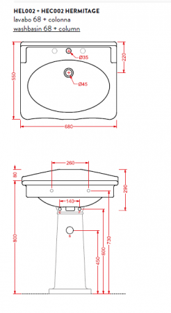 Подвесная раковина Artceram Hermitage HEL002 01 00/ EE11 bi*1 фото