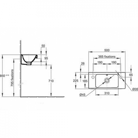 Мини-раковина Jacob Delafon Odeon Up E4701L 50 см фото