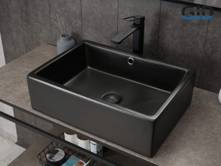 Накладная раковина GID N9129bg 53381 50x38 черный графит фото