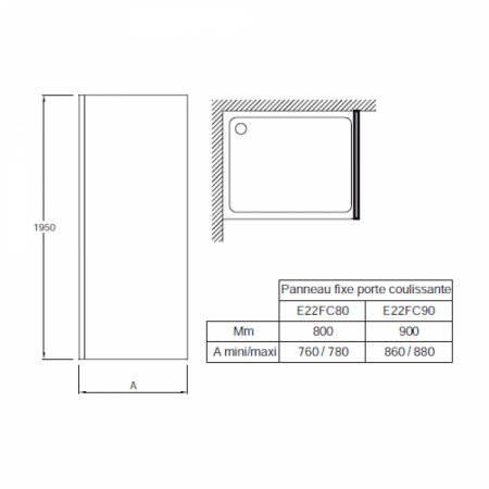 Душевая перегородка Jacob Delafon Contra E22FT90-GA 90 см фото