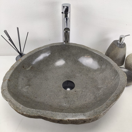 Накладная раковина из речного камня RS0970 (54*47*16) фото