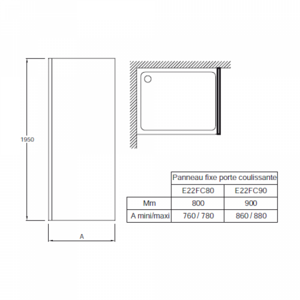 Душевая перегородка Jacob Delafon Contra E22FT90-GA 90 см фото