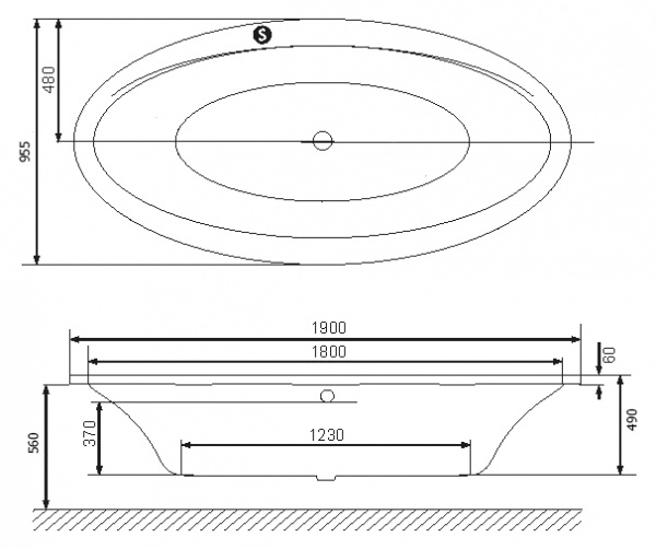 Акриловая ванна Excellent LUMINA 190x95 WAEX.LUM19WH фото