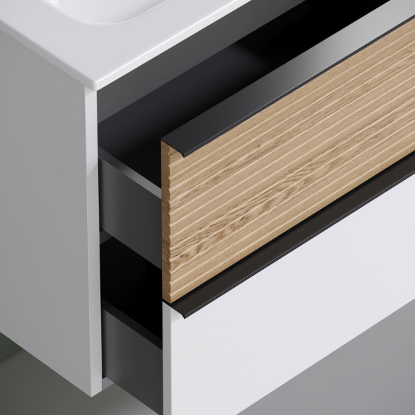 Тумба под раковину Sancos Delta DL100RW дуб светлый/белый фото