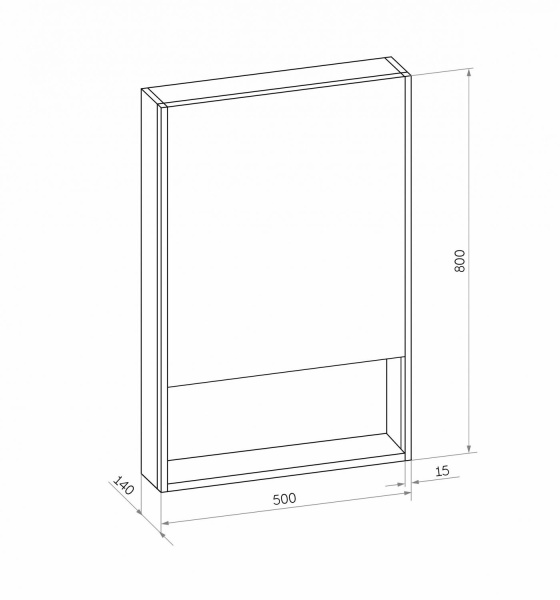Зеркало-шкаф с подсветкой Art&Max Foggia AM-Fog-500-800-1D-R-DS-F-Nero 50x80 фото