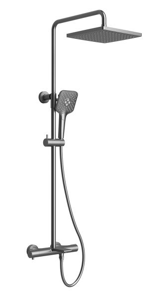 Душевая система с термостатом Kaiser Serio 05382-15 оружейная сталь фото
