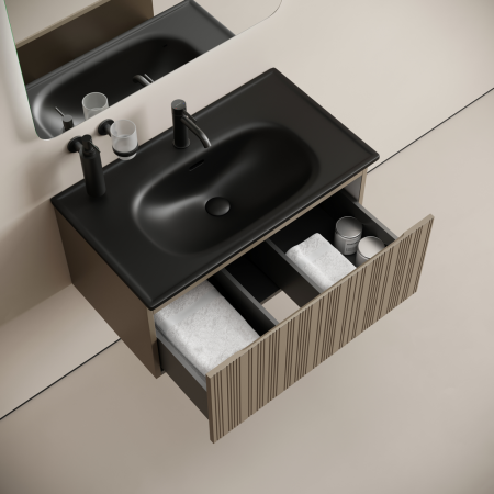 Тумба под раковину Sancos Code CD80GB серо- бежевая фото