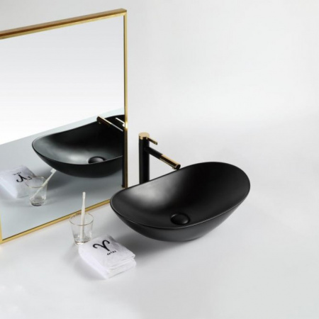 Накладная раковина BelBagno BB1404-H301 60x37 черная матовая фото