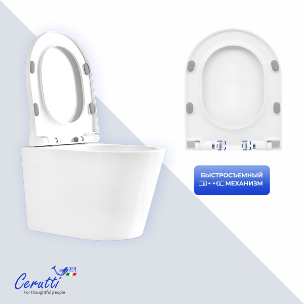 Подвесной унитаз со смывом торнадо Cerutti SPA Ireneo Aria Tornado CT12148 фото