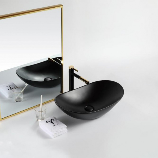 Накладная раковина BelBagno BB1404-H301 60x37 черная матовая фото