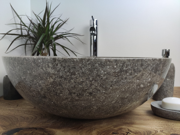 Раковина из мрамора Indo Bowl Grey Big BM-00023 фото