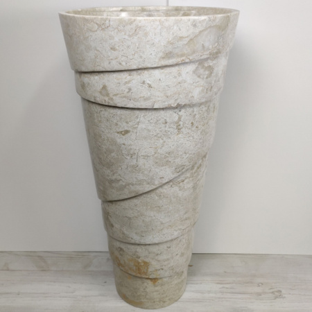 Напольная раковина из мрамора Indo Pedestal Beige Spiral MN-392 фото