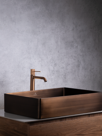 Накладная раковина из нержавеющей стали AltroBagno Solido 001024BrAn состаренная бронза фото