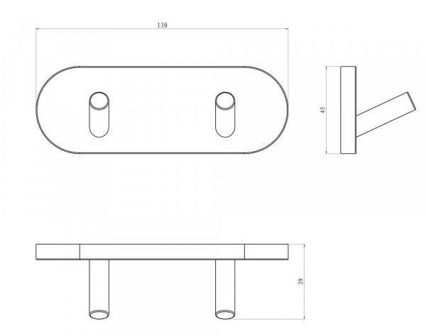 Крючок для ванной двойной Rush Bianki BI76220 фото