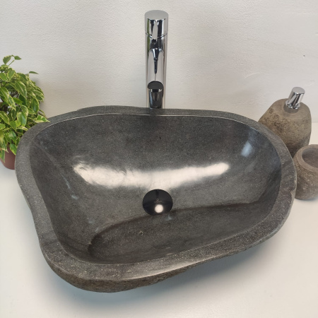 Накладная раковина из речного камня RS0931 (56*40*15) фото