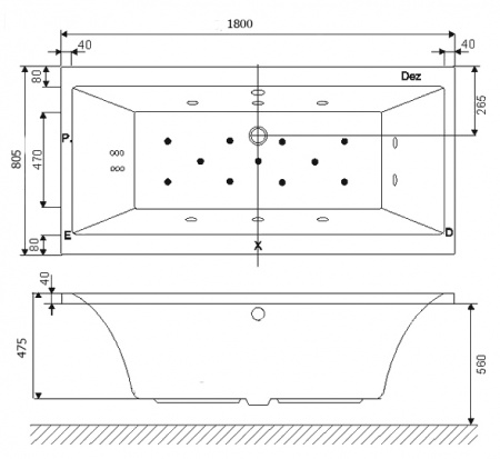 Акриловая ванна Excellent PRYZMAT 180x80 WAEX.PRY18WH фото
