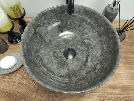 Раковина из мрамора Indo Bowl Black Small BM-00350 фото