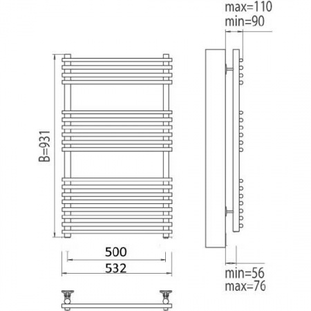 Полотенцесушитель электрический Terminus Ватра П18 4660059580319 500х931 фото
