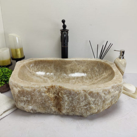 Накладная раковина из оникса Erozy Yellow EO-00728 (56*37*15см) фото