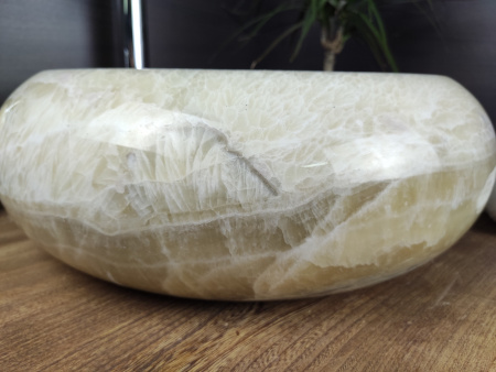 Накладная раковина из оникса Indo Donut Grey Medium DO-000163 фото