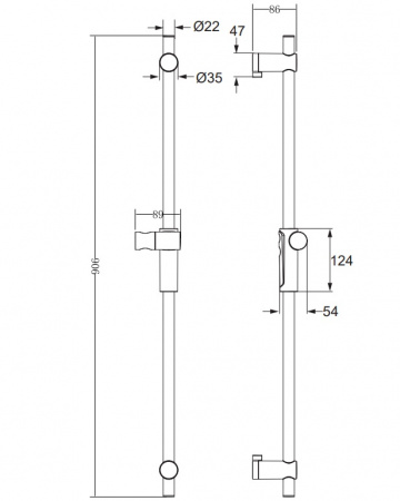 Душевая штанга Omnires DR11CR хром фото