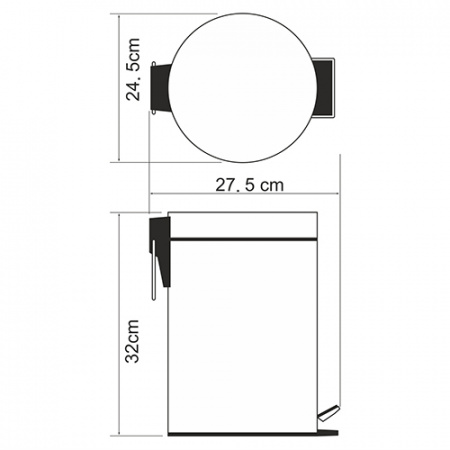 Мусорное ведро для ванной с педалью WasserKRAFT K-637 7 L фото