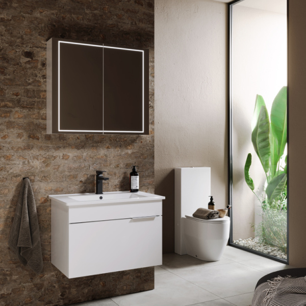 Зеркальный шкаф с подсветкой Aqwella Simplex SLX0408 80 см фото