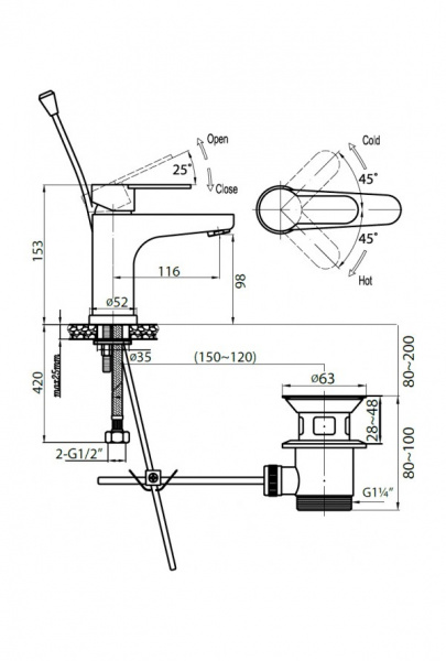 Смеситель для раковины Cezares Laconico LACONICO-LS-01 фото