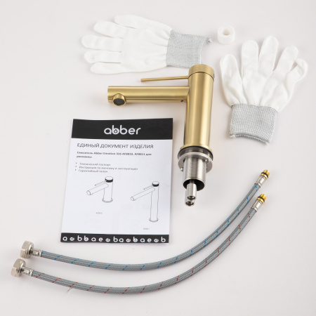 Смеситель для раковины Abber Emotion 316 AF8810BG брашированное светлое золото фото