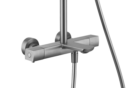 Душевая система с термостатом Kaiser Cube 01382-15 воронёная сталь фото