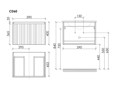 Тумба под раковину Sancos Code CD60W белая фото