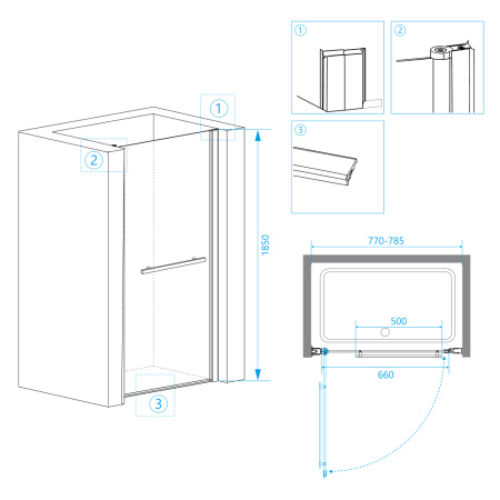 Душевая дверь RGW PA-03 шиншилла 80 см фото