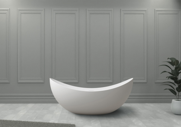 Ванна из искусственого камня Abber Stein AS9633 180x80 белая матовая фото