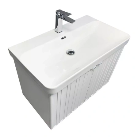 Тумба с раковиной Comforty Тенерифе-80 П 00-00022175 белая матовая фото