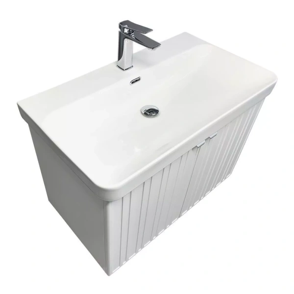 Тумба с раковиной Comforty Тенерифе-80 П 00-00022175 белая матовая фото