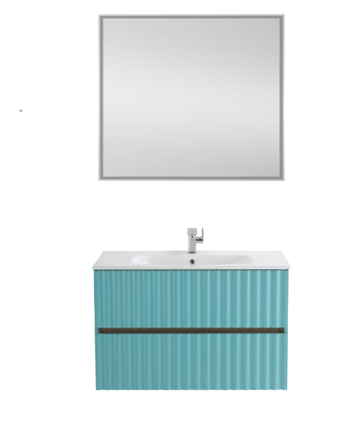 Тумба с раковиной Art&Max Elegant AM-ELEGANT-900-2C-SO-MM-LED светло-зеленая матовая /  с подсветкой  фото